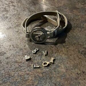 Origami Owl Wrap Bracelet Locket Silver Plus Extra Charms